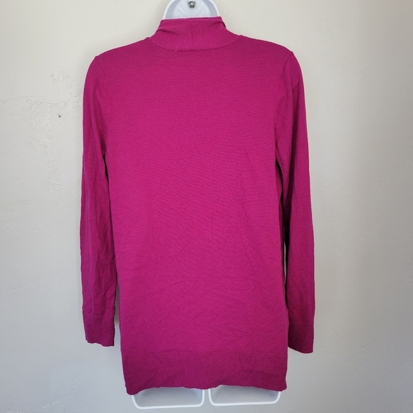 Ann Taylor Loft Women's Small Magenta Pink Long Sleeve Cardigan 25% Wool Blend - Picture 6 of 8